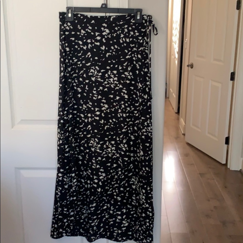 Long black wrap skirt